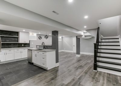 Renovated basement with small cutom made kitchen and new floorig, fresh paint