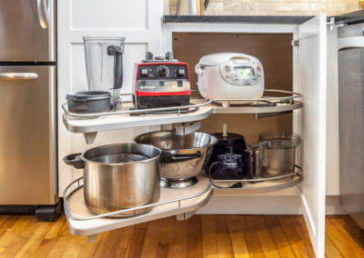 Functional and stylish renovated kitchen with a lazy Susan pantry